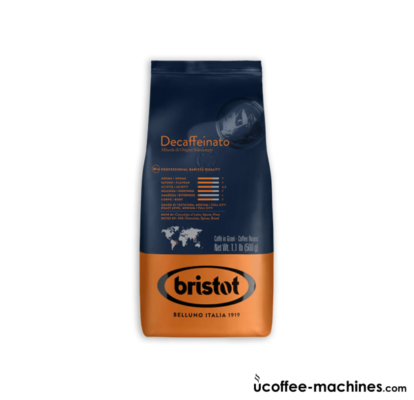 Кофе Кофе зерновой Bristot DECAFEE 100% 0,5кг Фото
