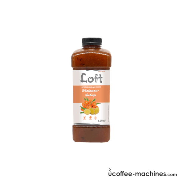 Купити Сиропи для холодних та гарячих напоїв Фруктова база для напоїв Loft Обліпиха-Імбир, пляшка, 1250г Сиропи для холодних та гарячих напоїв Фруктова база для напоїв Loft Обліпиха-Імбир, пляшка, 1250г Фото