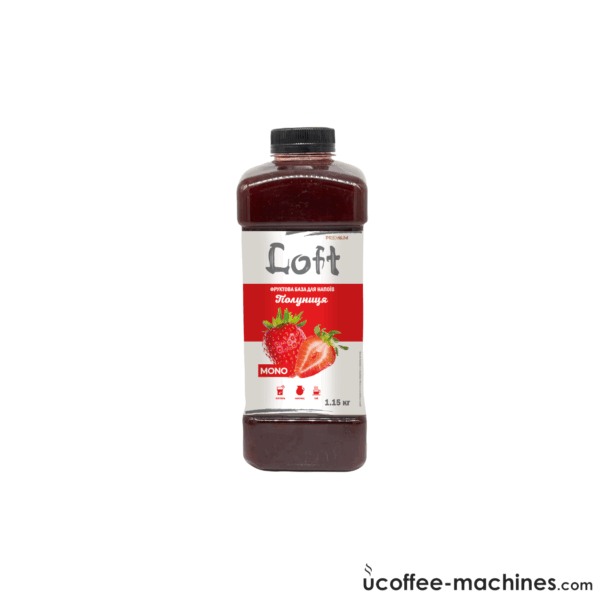 Сиропы для холодных и горячих напитков Фруктовая база для напитков Лофт Клубника, бутылка, 1150г Фото