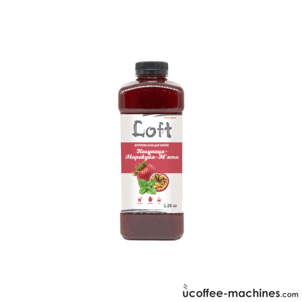 Купити Сиропи для холодних та гарячих напоїв Фруктова база для напоїв Loft Полуниця-Маракуйя-М'ята, пляшка, 1250г Сиропи для холодних та гарячих напоїв Фруктова база для напоїв Loft Полуниця-Маракуйя-М'ята, пляшка, 1250г Фото