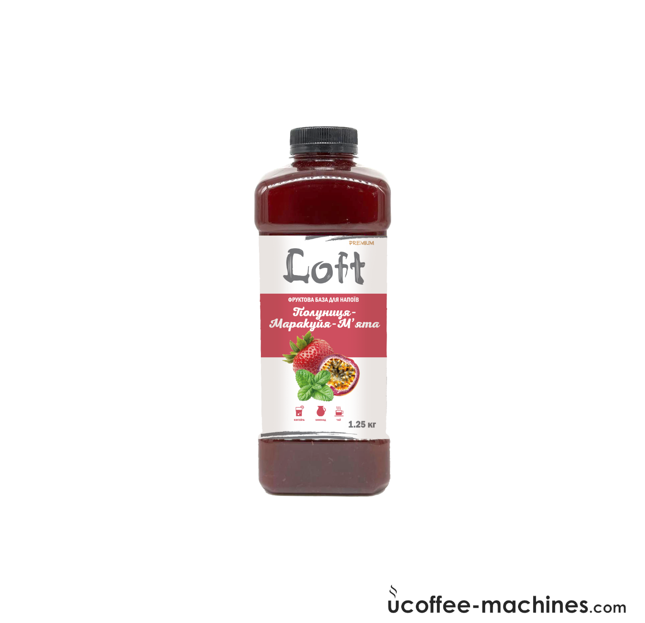 Купити Сиропи для холодних та гарячих напоїв Фруктова база для напоїв Loft Полуниця-Маракуйя-М'ята, пляшка, 1250г Сиропи для холодних та гарячих напоїв Фруктова база для напоїв Loft Полуниця-Маракуйя-М'ята, пляшка, 1250г Фото