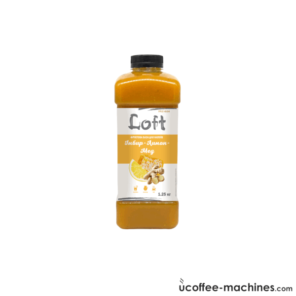 Купити Сиропи для холодних та гарячих напоїв Фруктова база для напоїв Loft Імбир-Лимон-Мед, пляшка, 1250г Сиропи для холодних та гарячих напоїв Фруктова база для напоїв Loft Імбир-Лимон-Мед, пляшка, 1250г Фото