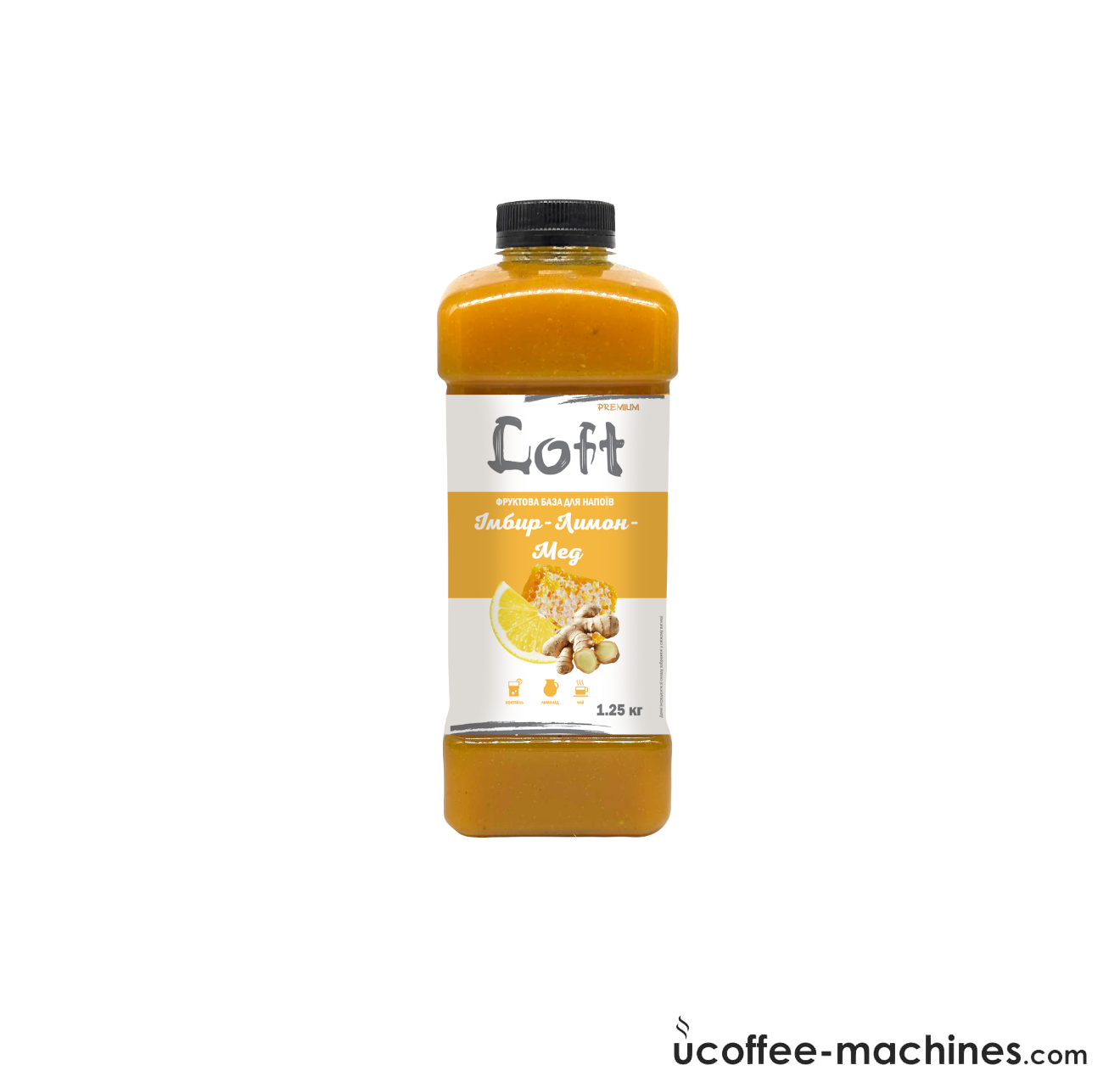 Купити Сиропи для холодних та гарячих напоїв Фруктова база для напоїв Loft Імбир-Лимон-Мед, пляшка, 1250г Сиропи для холодних та гарячих напоїв Фруктова база для напоїв Loft Імбир-Лимон-Мед, пляшка, 1250г Фото